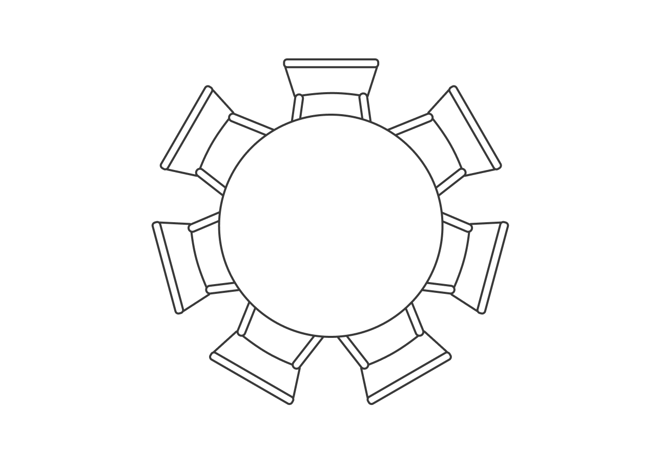 Круглый, нераскладной, 7 мест
